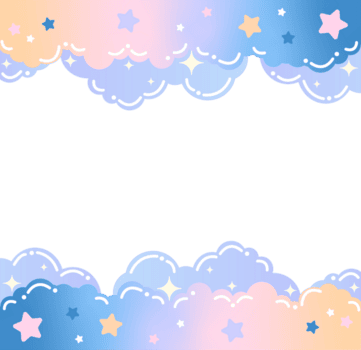 bambini astratto sfondo di colorato piatto nuvole con vuoto spazio nel il centro, copia spazio. png