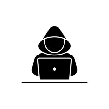 Icon a Hacker, isolated against a clean background. vector
