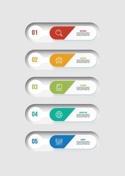 Workflow infographic template for presentation. vector