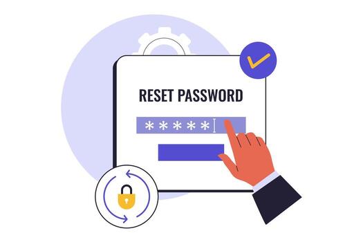 Flat Design of Password Reset and Account Security vector