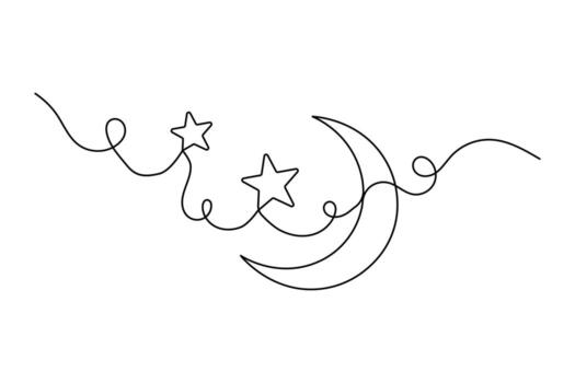 sencillo estrella dibujo continuo uno línea Arte aislado contorno mínimo formar vector