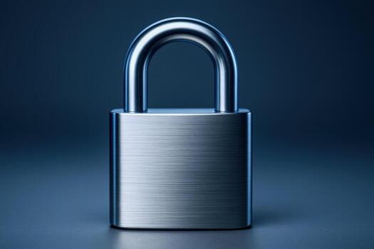 Metal Padlock Security Lock Mechanism, Close-Up of a Secure Lock, Symbolizing Protection and Confidentiality photo