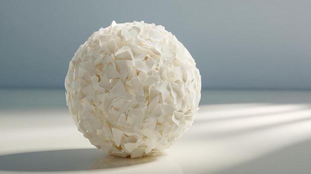 A white egg shaped object sitting on a table photo