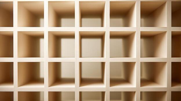 Empty Wooden Cubbies Customizable Storage Solution for Modern Interiors and Creative Display, Featuring Natural Wood Grain photo