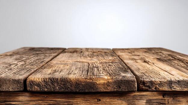 Rustic Wooden Tabletop Surface with Textured Planks, Ideal for Product Display, Food Photography, and Backgrounds photo