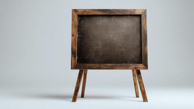Rustic Wooden Chalkboard Easel Display Stand for Menu, Message or Advertisement Presentation photo