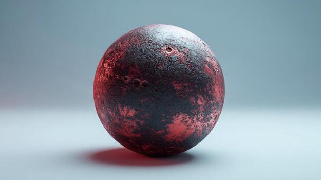 Abstract Sphere with Textured Surface Moody Red and Black Tones for Design and Creative Projects photo