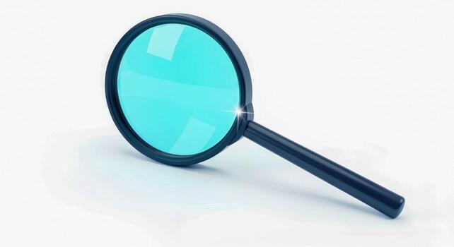 Magnifying Glass Isolated on White Background, Investigation and Exploration Tool, Close-up Study and Research photo