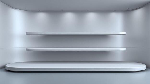 Clean White Product Display Platform Modern Retail Showcase for Marketing and Advertising Presentations photo