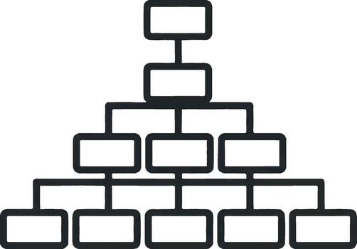 An organization chart with multiple boxes vector