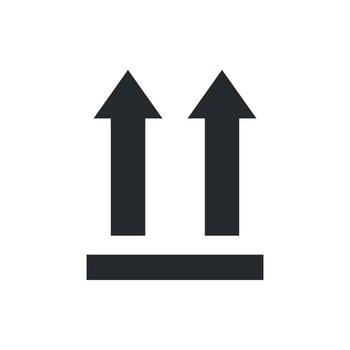 Glyph up side packaging carton stack icon template flat design. vector