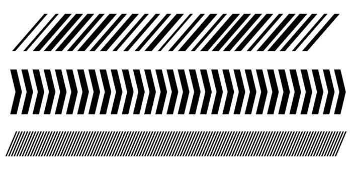 Creative abstract geometric border diagonal lines slash divider strip with grid and dashed tape pattern isolated minimal decoration for design projects vector