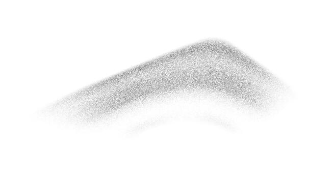 Grain textured wavy shape. Gradient abstract black noise element. Fluid stipple, halftone splatter, dotwork. Isolated on white background. vector
