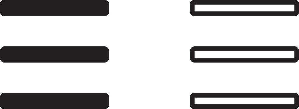 Menu, Hamburger Icon. Three Lines. Hamburger menu icon for navigation, menu toggle on mobile and web. vector