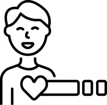 A line style icon showing a game player vector