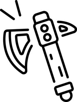 A linear icon representing a hand axe vector