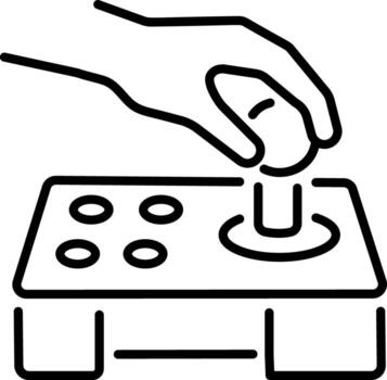 A linear icon representing an arcade joystick vector