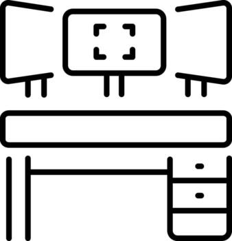 un línea estilo icono demostración un juego de azar mesa vector