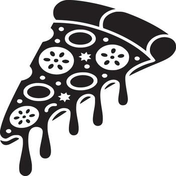 A slice of pizza with dripping sauce on it vector