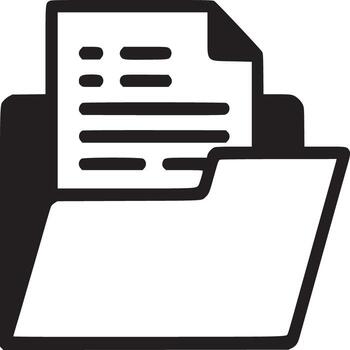Icon of Open Folder with Document Representing File Management vector
