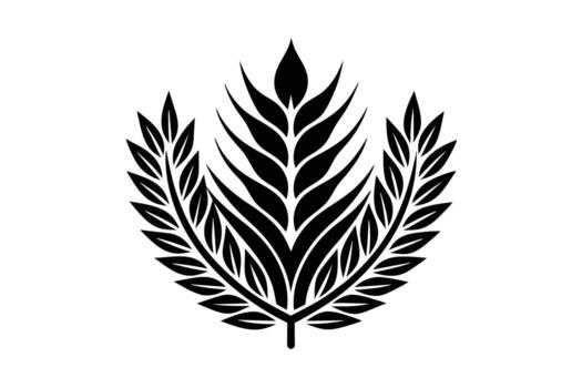 Elegant Black Wheat and Laurel Wreath Design A Sophisticated, Symbolic Image for Branding and Design Projects vector