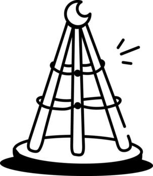 A sketchy style icon representing climbing structure vector