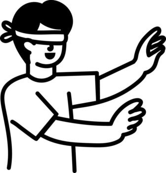A sketchy style icon showing a blindfold game vector