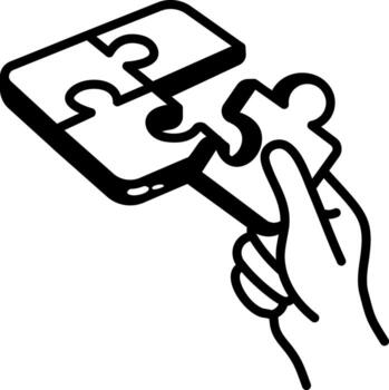 un incompleto estilo icono demostración un rompecabezas juego vector