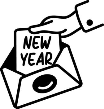 A sketchy style icon showing an envelope vector