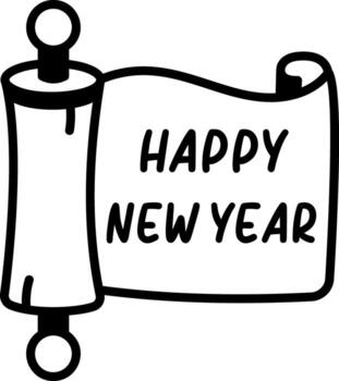 un dibujo estilo icono demostración un Desplazarse papel vector