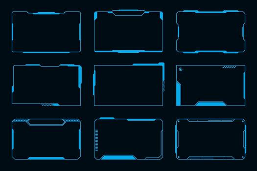 Technology futuristic frame HUD interface cyberpunk design element vector