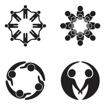 Diverse Teamwork Logos for Teamwork, Collaboration, and Community vector