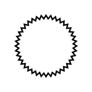 Zig Zag Circle Shape Back Color Design on White Background vector