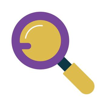 Purple Magnifier Graphic for Web and App UI,Modern Flat Magnifying Glass Icon vector