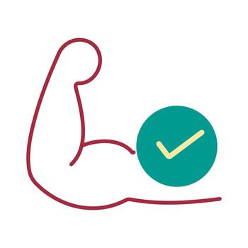 Strong Arm and Checkmark for Power and Approval Concepts vector