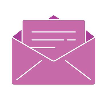 Open Envelope with Letter Icon for Mail and Messages vector