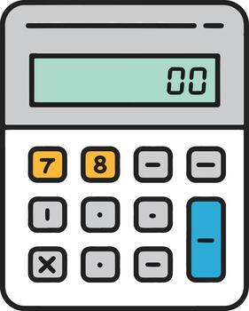 Modern Flat Design Calculator Device for Financial Mathematics Calculation vector