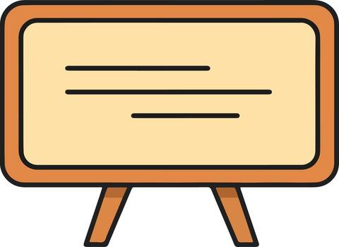 Simple Flat Style School Blackboard Presentation Board Display Classroom Element vector