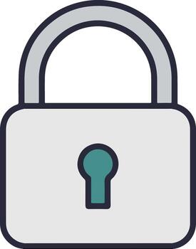 plano diseño candado seguridad sistema proteger información datos icono vector
