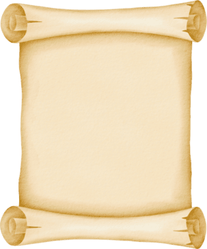 Watercolor vertical scroll parchment png