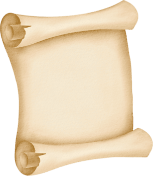 Watercolor curled scroll paper png