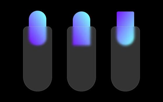 This template features three separate infographic panels with a glass morphing effect, ideal for displaying business data and statistics in an engaging manner for presentations. vector