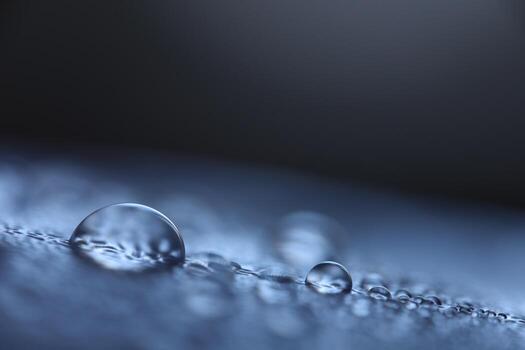 azul agua gotas, minimalista fondo, macro fotografía foto