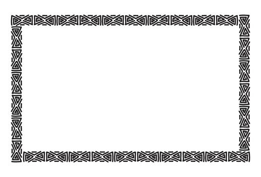 Ethnic frame for your text. Empty space. Black and white vector