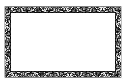 Ethnic frame for your text. Empty space. Black and white illustration vector