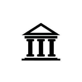 un negro y blanco imagen de un edificio con columnas vector