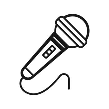 Simple microphone line art with soft lighting clean aesthetic design for general use vector