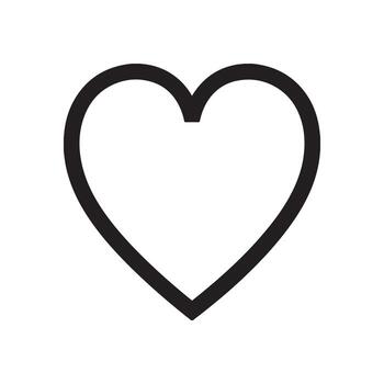 Simple outline heart shape for creative projects and graphic design resources vector