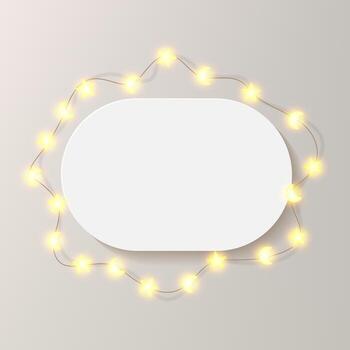 String lights in a decorative frame vector