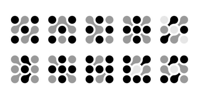 Bio tech cell logo, medical circuit diagonal sign. Alphabet curves as modern arrow. Innovative science integrated symbol. Connected dots merge as molecule circle. Round puzzle shape, moving round vector